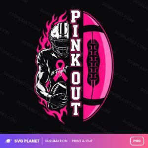 Pink Out Football Tackle Breast Cancer Awareness PNG
