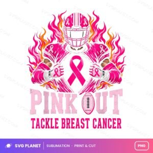 Pink Out Tackle Breast Cancer Awareness American Football PNG