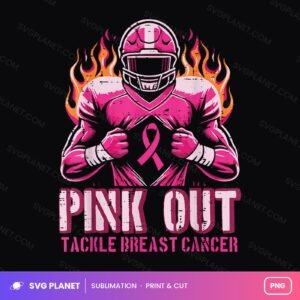 Pink Out Tackle Breast Cancer Football PNG