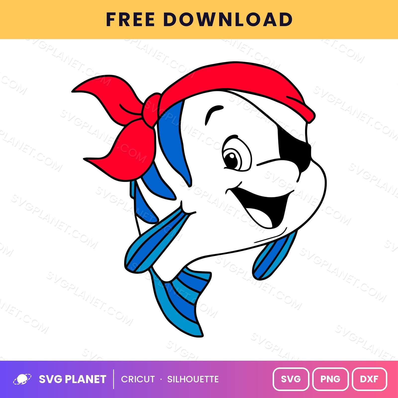 Pirate Flounder Free SVG PNG DXF - Image 2