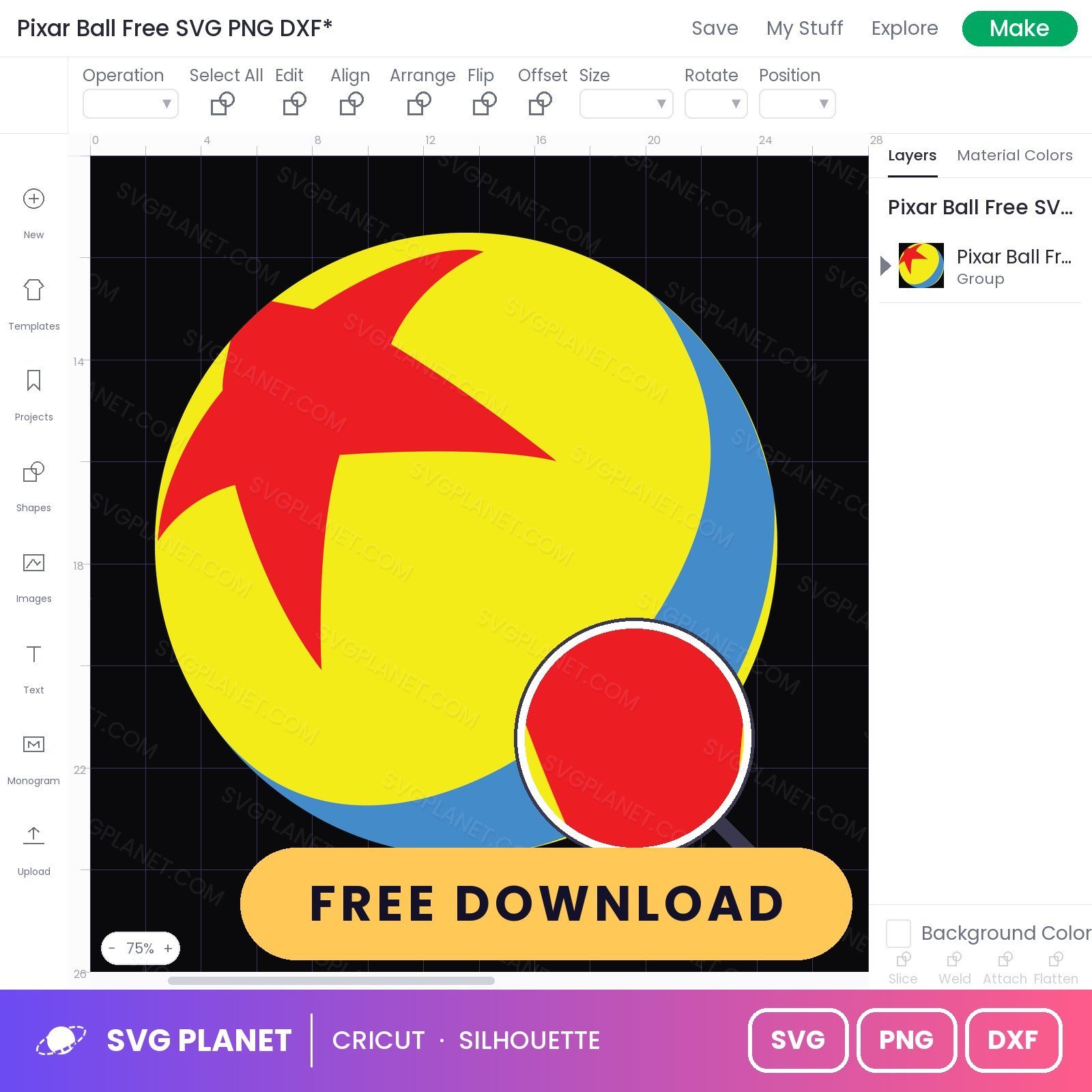 Pixar Ball Free SVG PNG DXF - Image 3