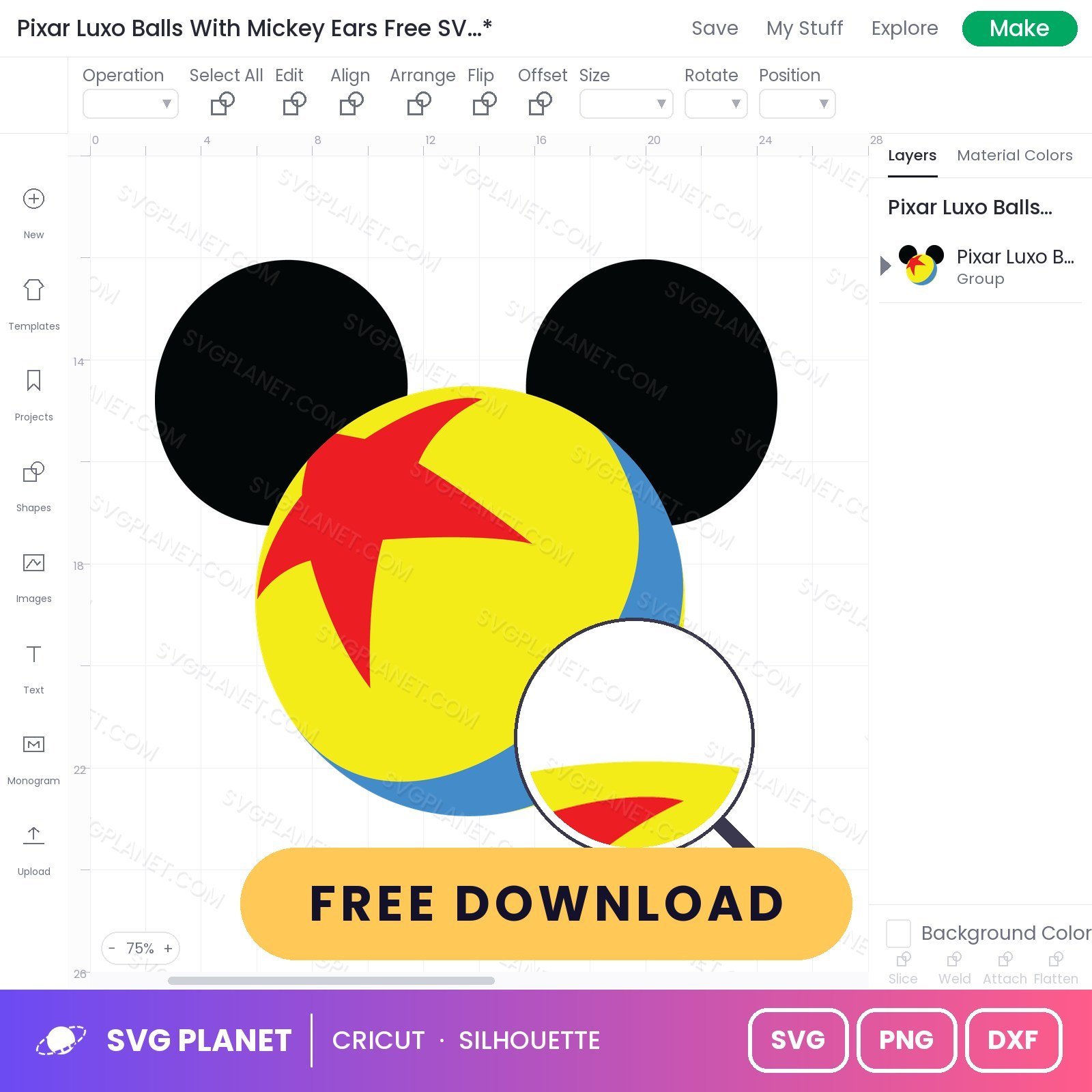 Pixar Luxo Balls With Mickey Ears Free SVG PNG DXF - Image 3