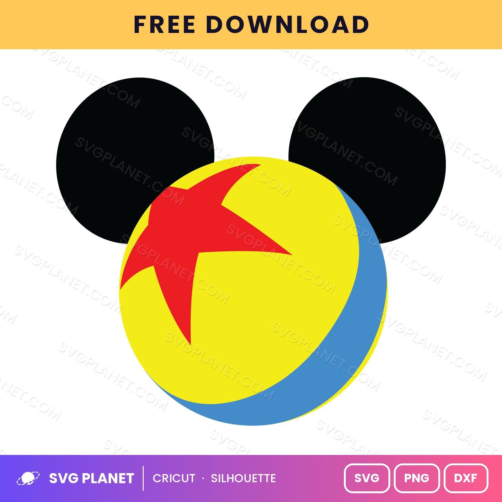 Pixar Luxo Balls With Mickey Ears Free SVG PNG DXF - Image 2