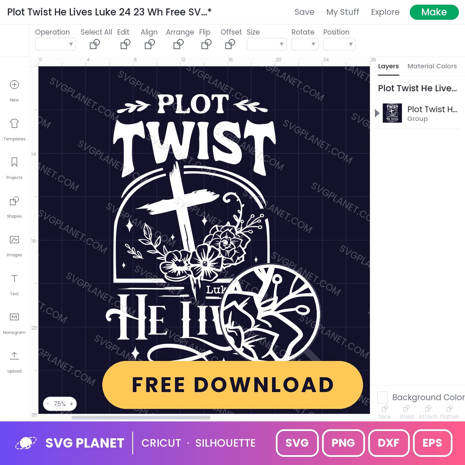 Plot Twist He Lives Luke 24 23 Wh Free SVG PNG DXF - Image 2