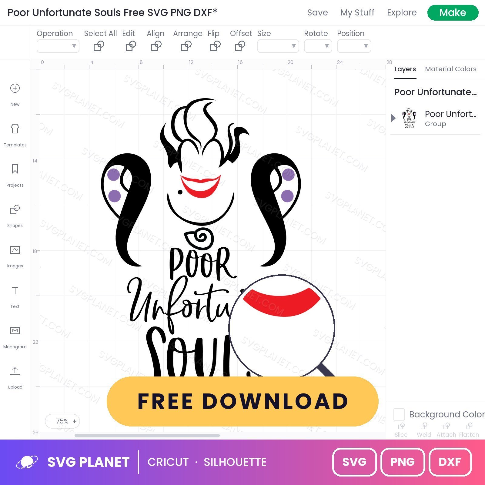 Poor Unfortunate Souls Free SVG PNG DXF - Image 3