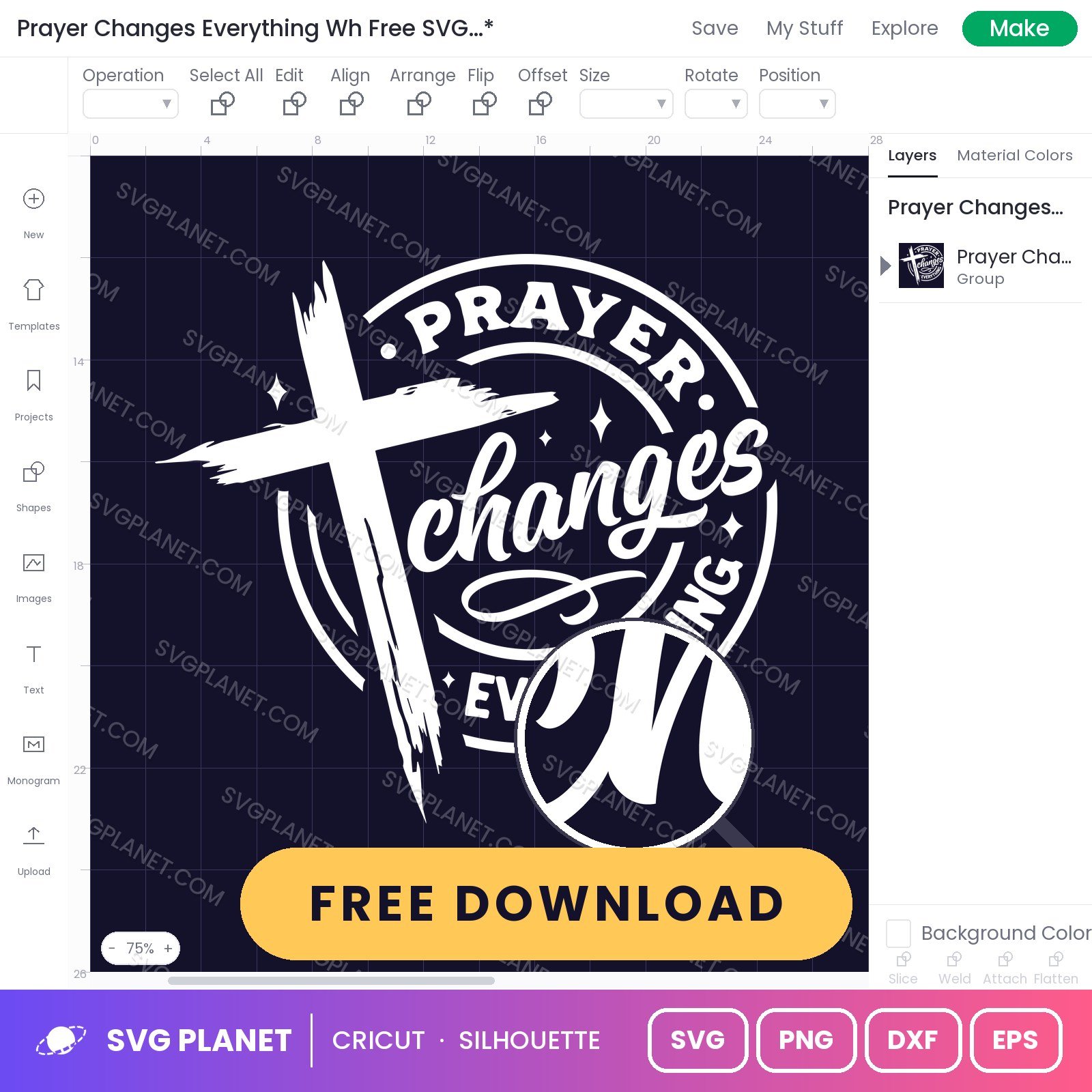 Prayer Changes Everything Wh Free SVG PNG DXF - Image 2