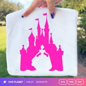 Princess Castle Pink Silhouette Free SVG PNG DXF