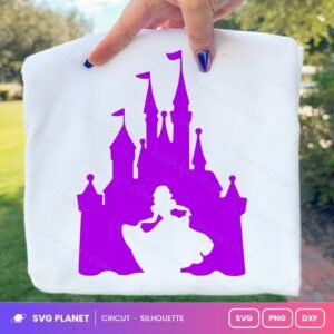 Princess Castle Purple Silhouette Free SVG PNG DXF