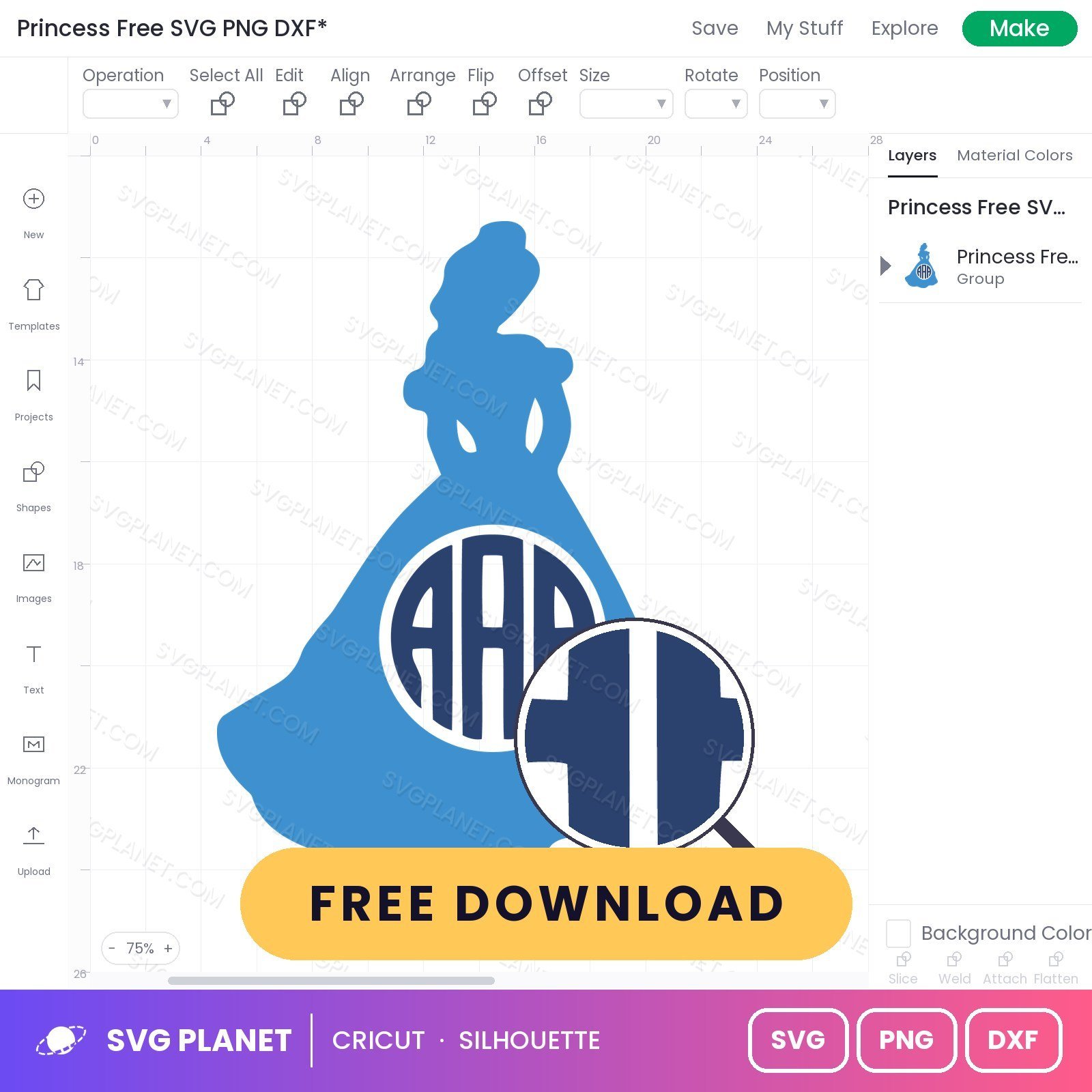 Princess Free SVG PNG DXF - Image 3