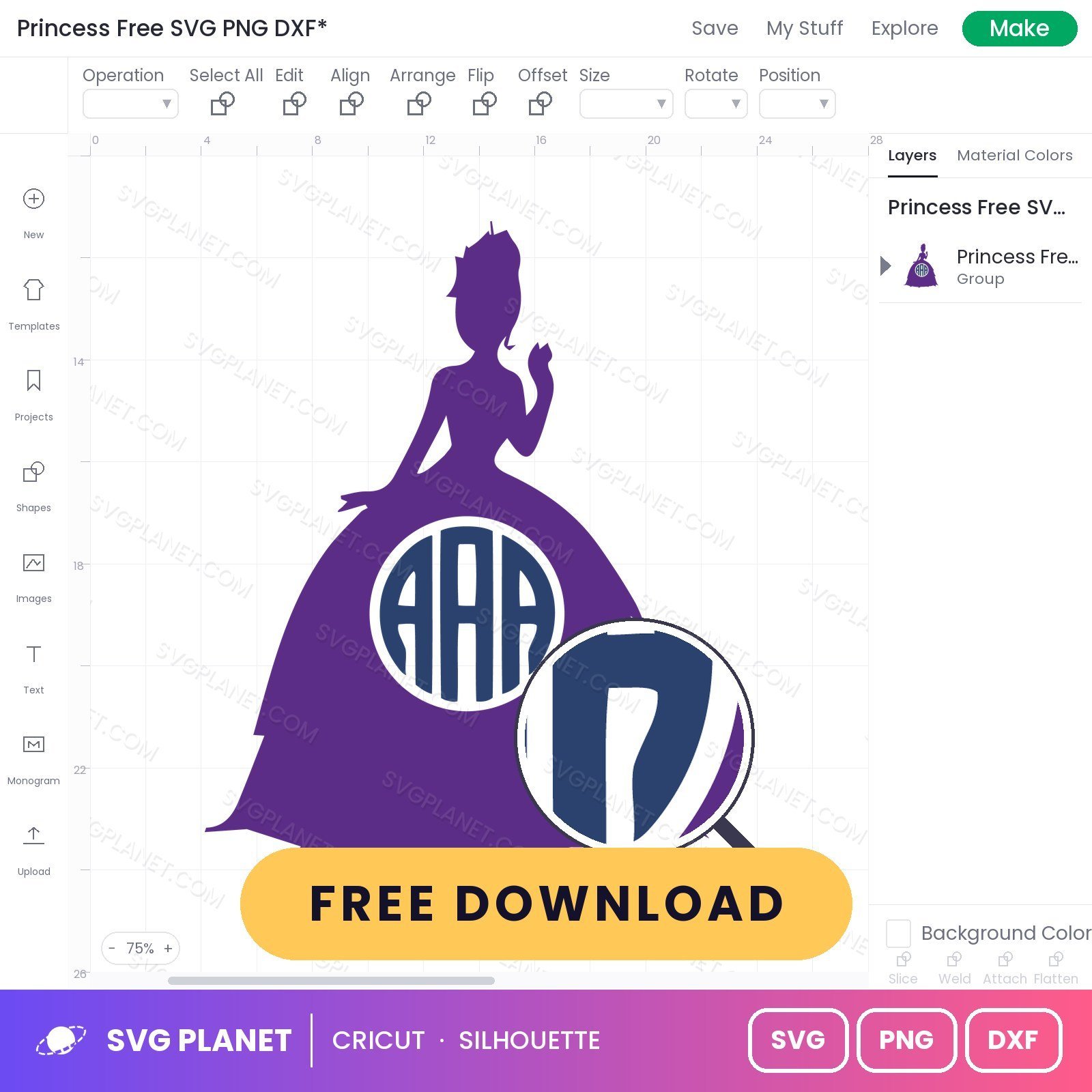 Princess Free SVG PNG DXF - Image 3