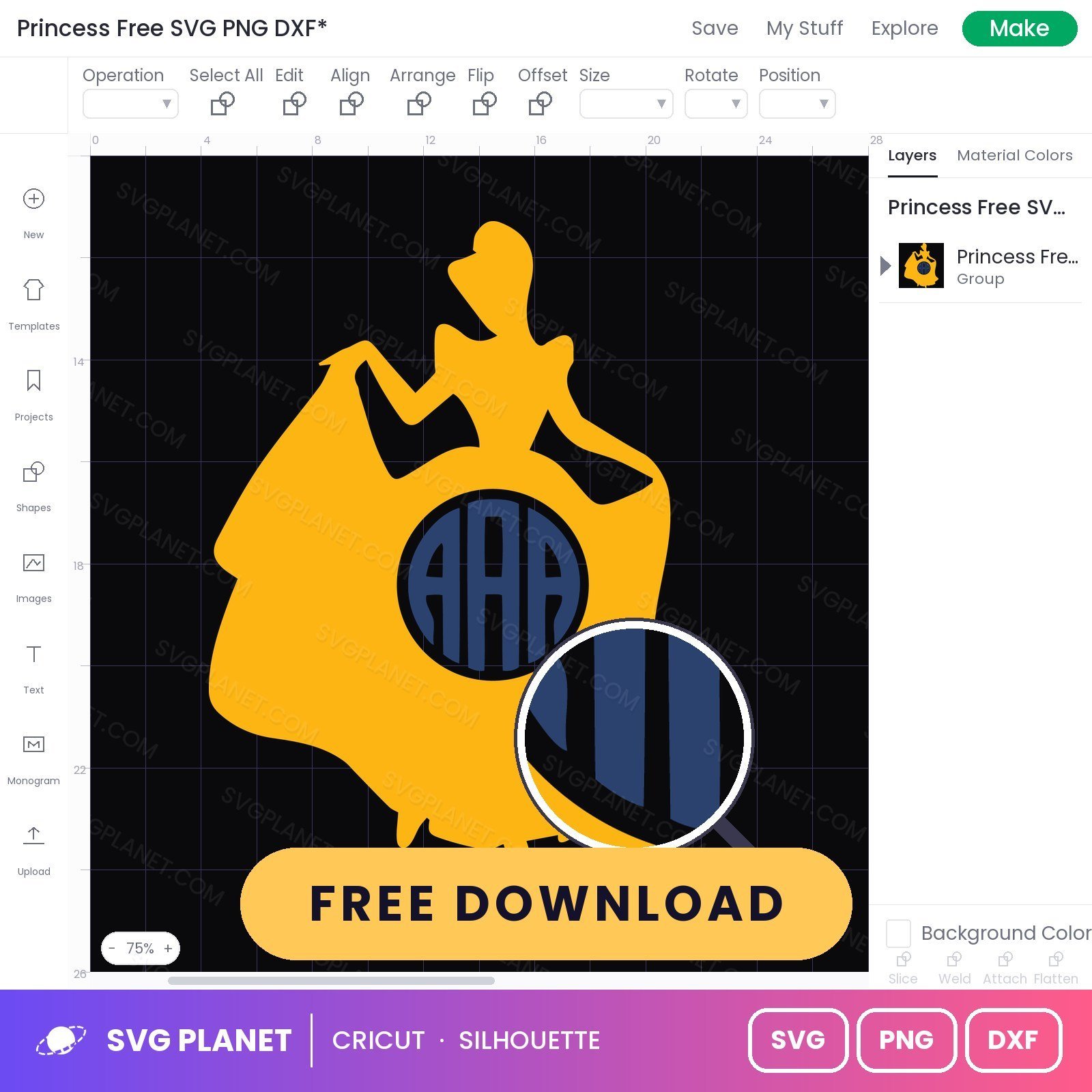 Princess Free SVG PNG DXF - Image 3