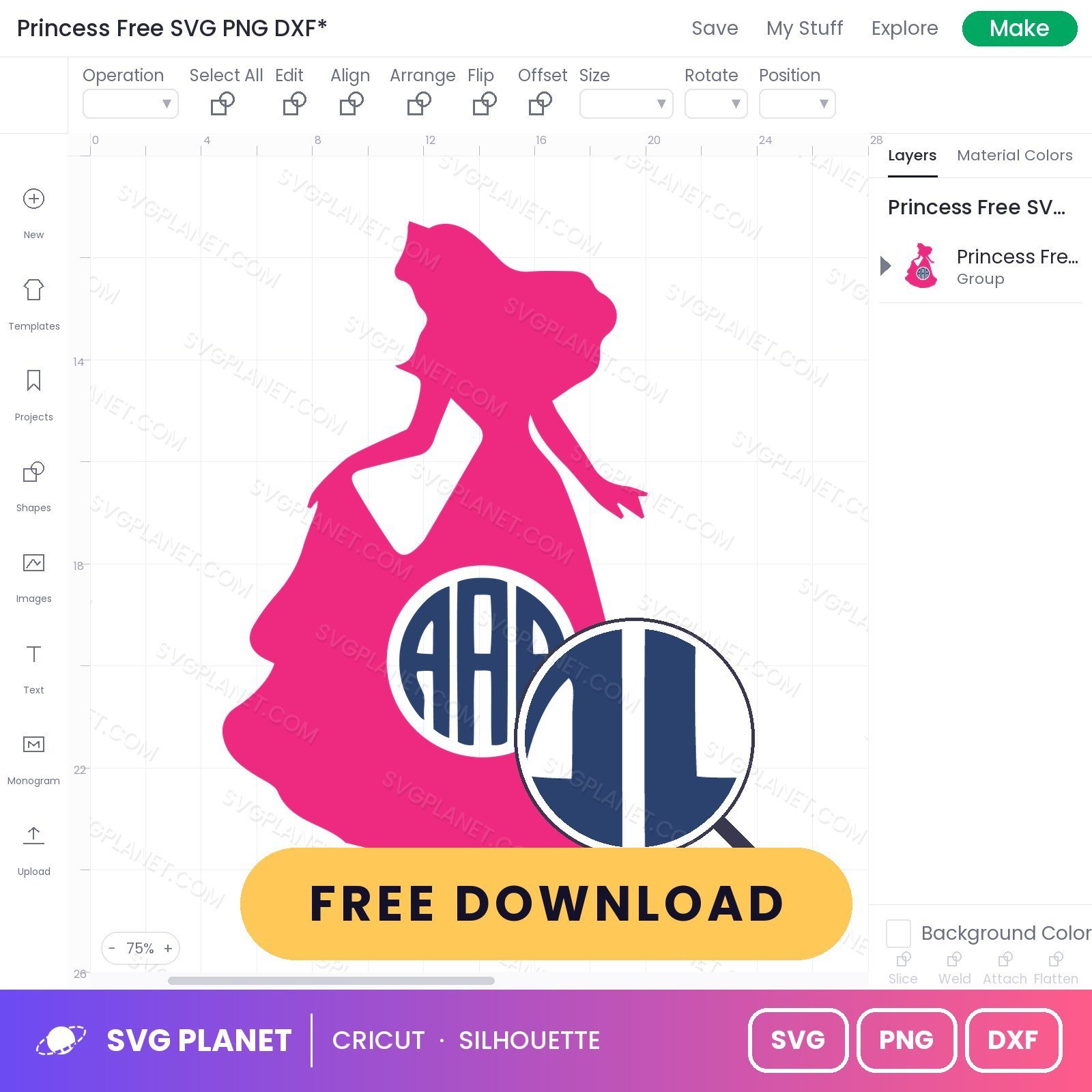 Princess Free SVG PNG DXF - Image 3