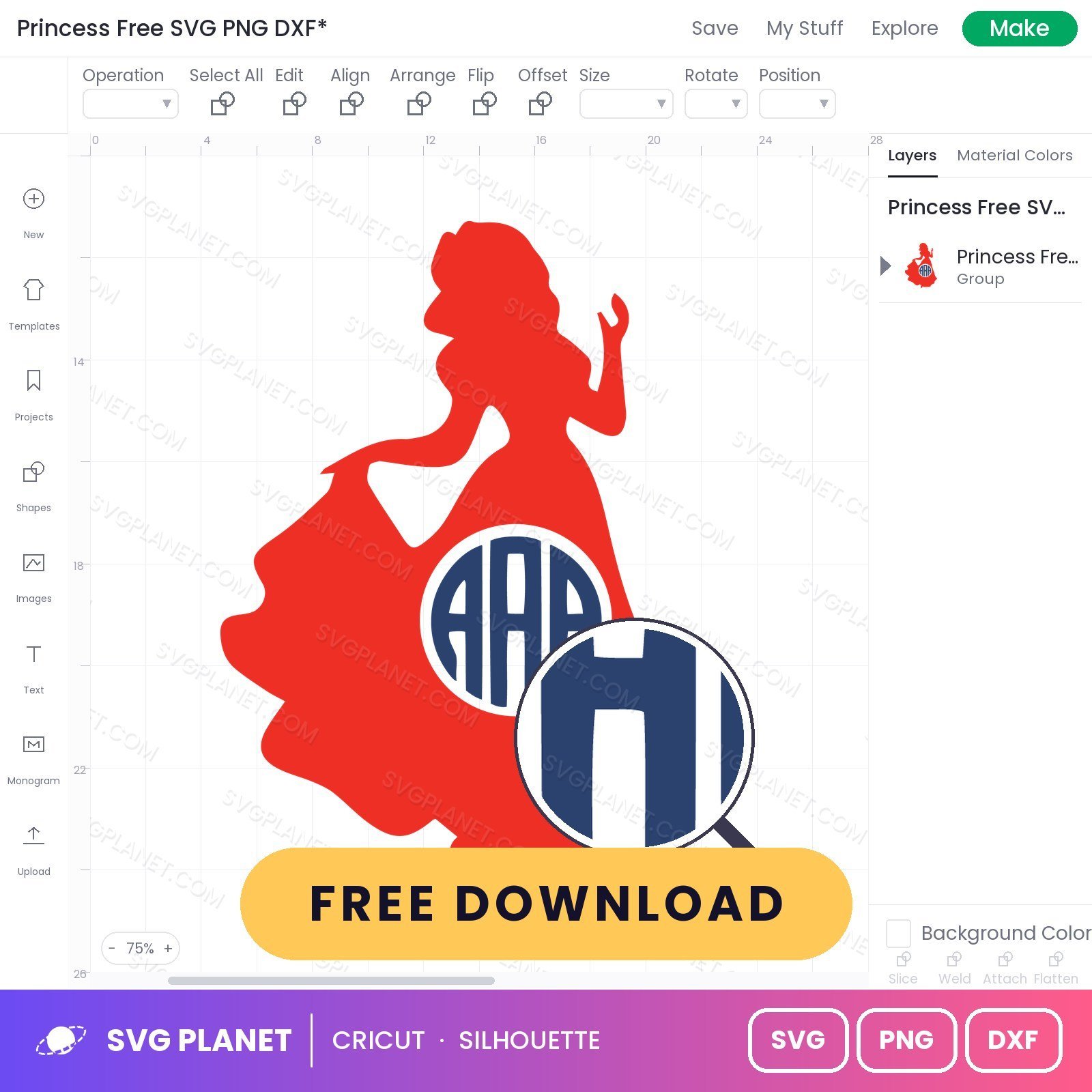 Princess Free SVG PNG DXF - Image 3