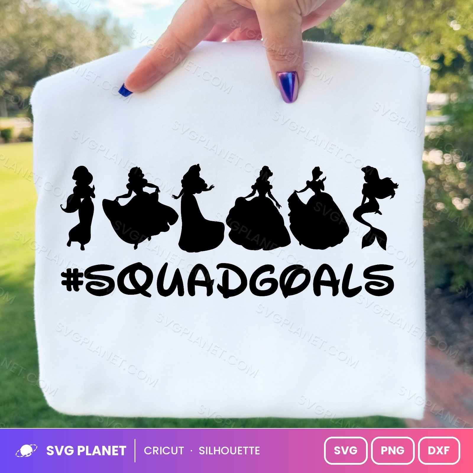 Princess Silhouettes Squad Goals Free SVG PNG DXF