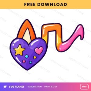 Puppy Ears Heart Music Note Free Sublimation PNG