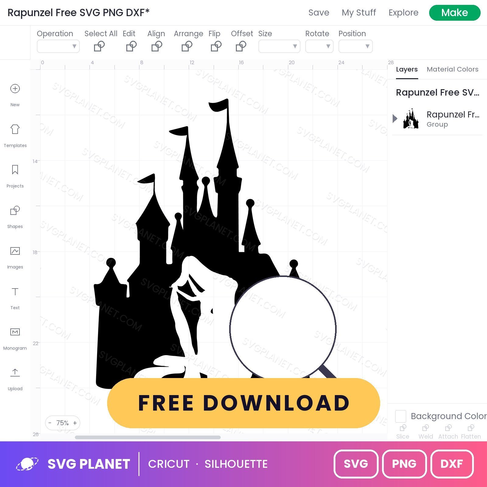 Rapunzel Free SVG PNG DXF - Image 3