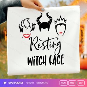 Resting Witch Face 2 Free SVG PNG DXF