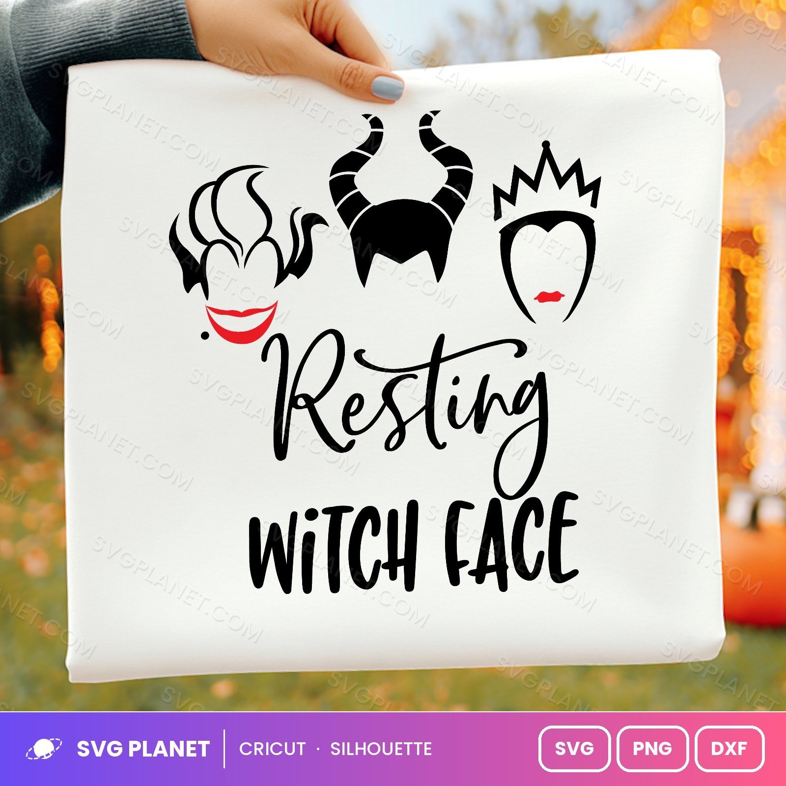 Resting Witch Face 2 Free SVG PNG DXF