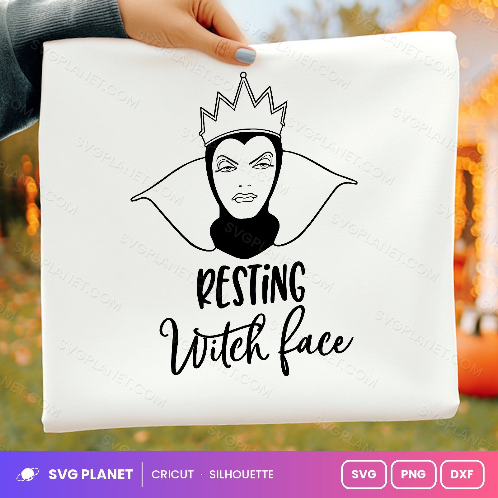 Resting Witch Face Evil Queen Free SVG PNG DXF