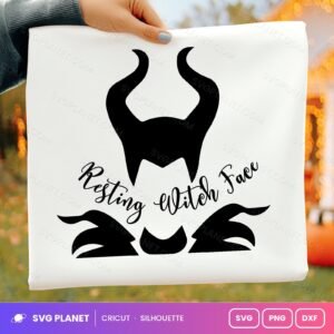 Resting Witch Face Free SVG PNG DXF