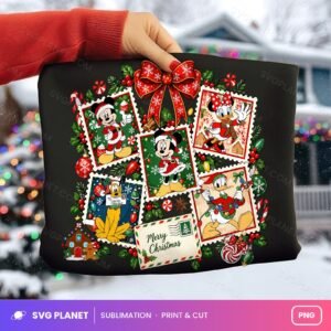 Retro Christmas Mickey Minnie, Matching Couple Holiday Design PNG