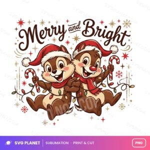 Retro Holiday Chipmunk Duo Shirt – Retro Christmas Art PNG