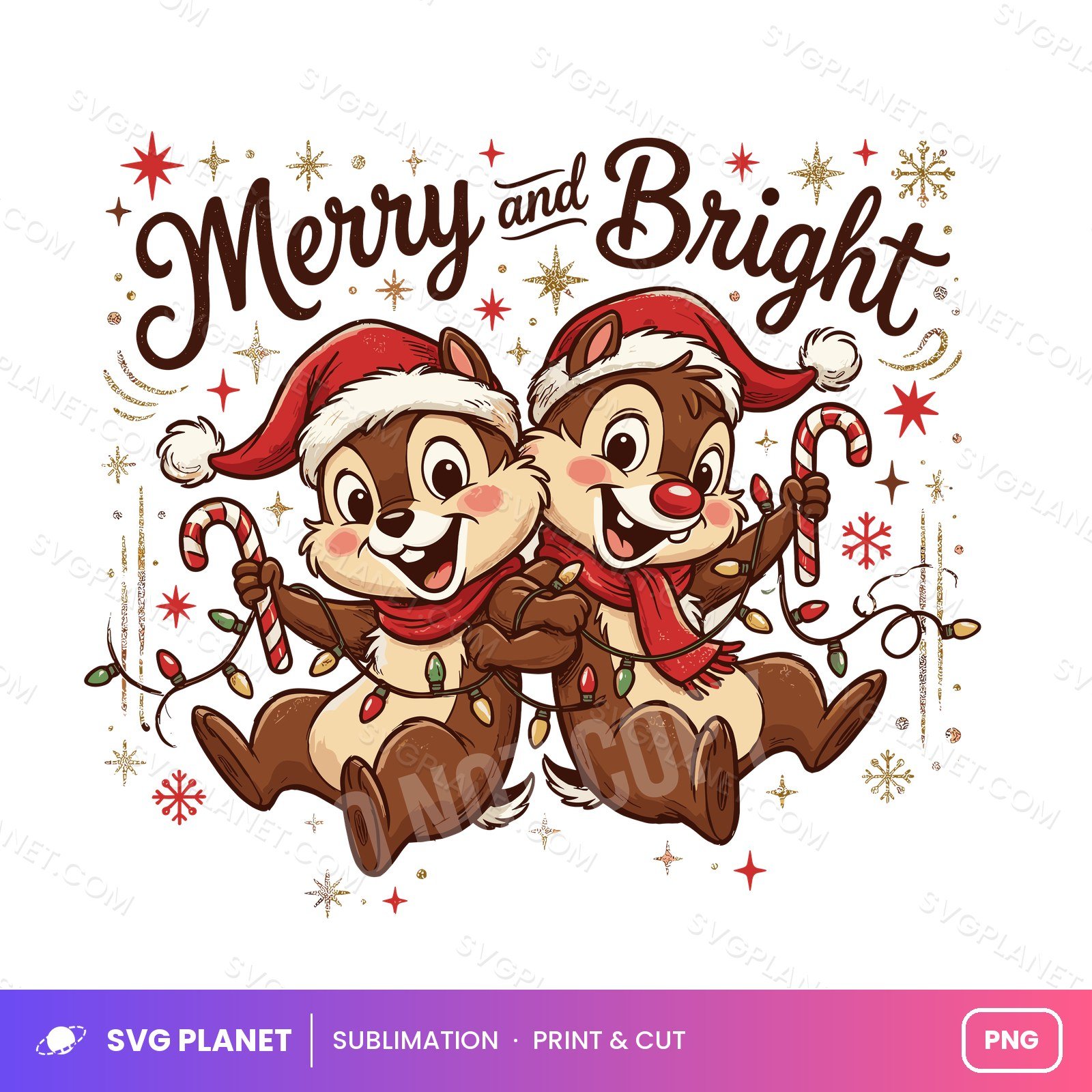 Retro Holiday Chipmunk Duo Shirt – Retro Christmas Art PNG