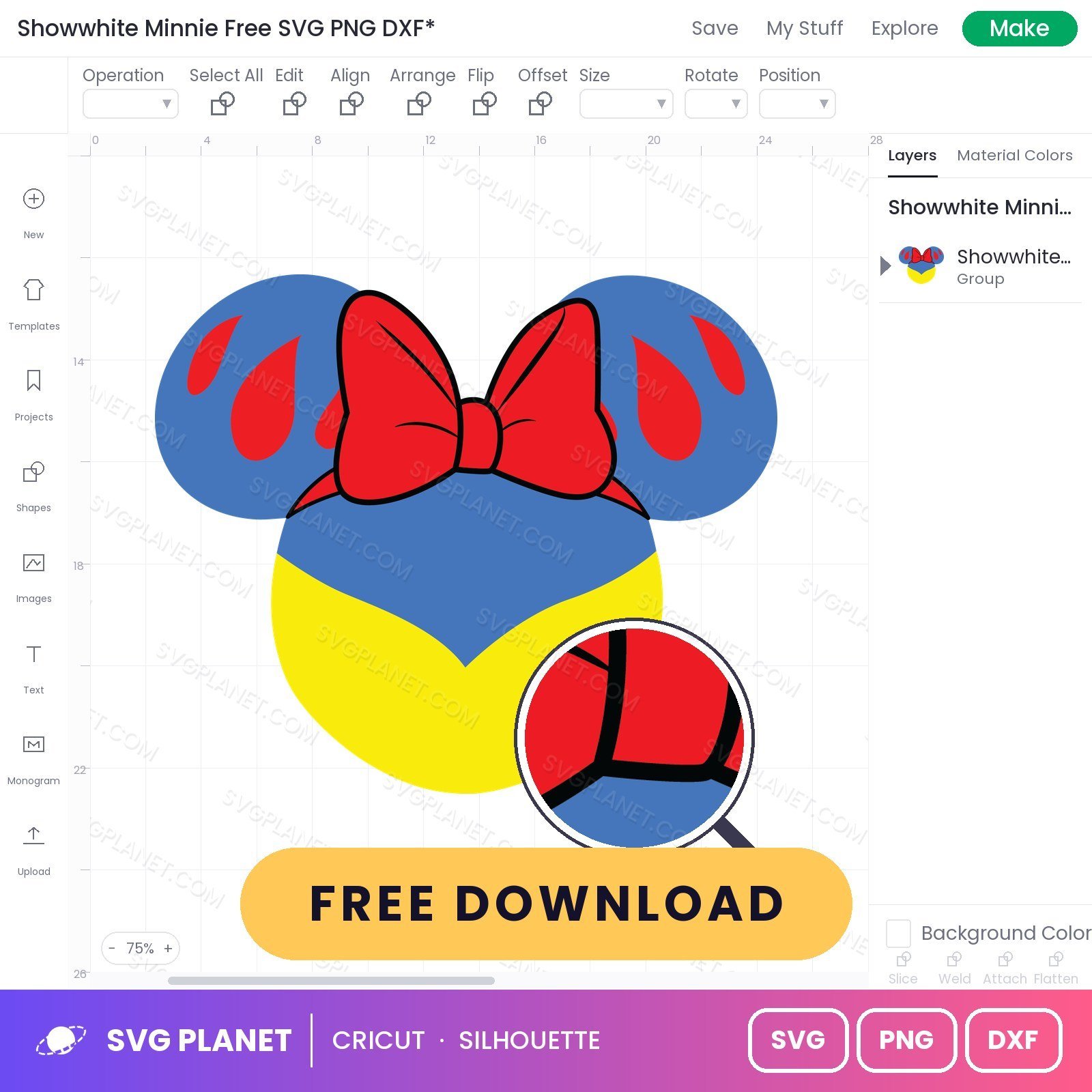 Showwhite Minnie Free SVG PNG DXF - Image 3
