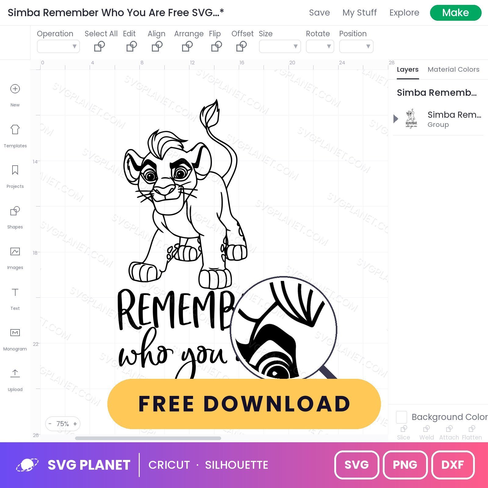 Simba Remember Who You Are Free SVG PNG DXF - Image 3