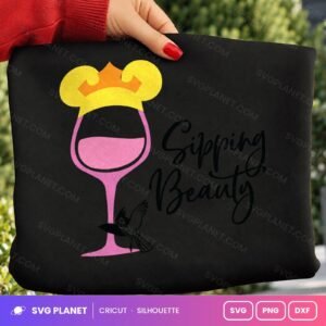 Sipping Beauty Free SVG PNG DXF