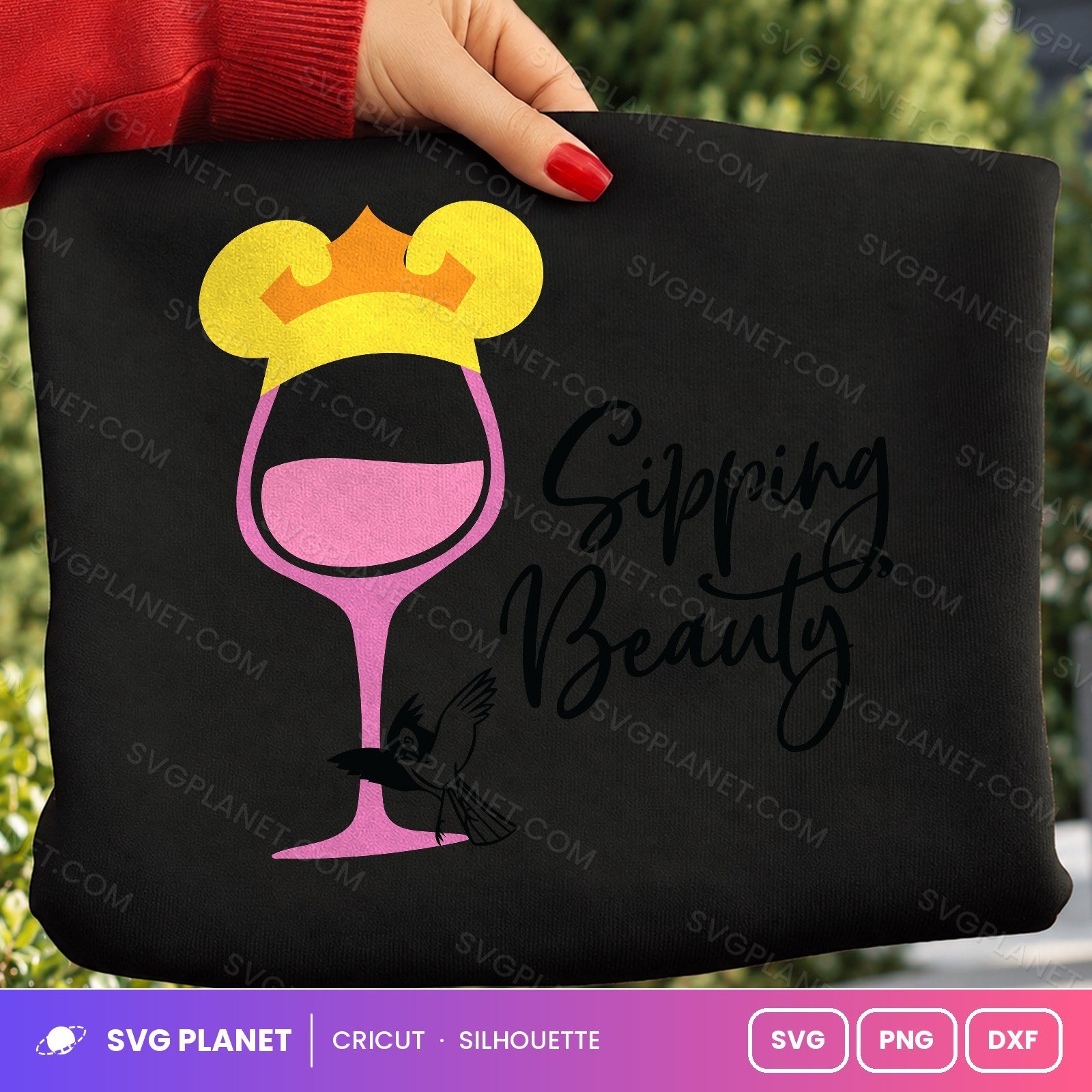 Sipping Beauty Free SVG PNG DXF