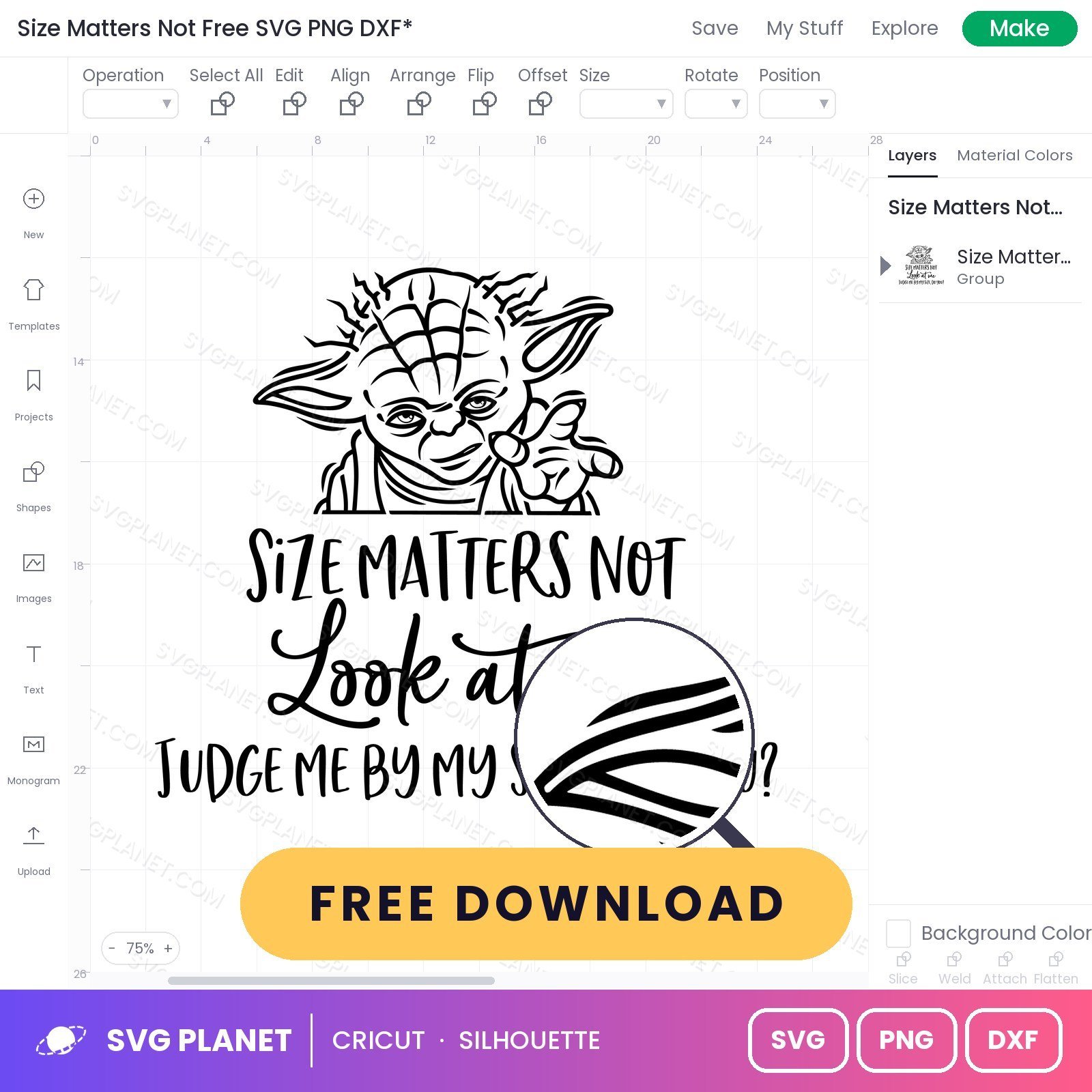Size Matters Not Free SVG PNG DXF - Image 3