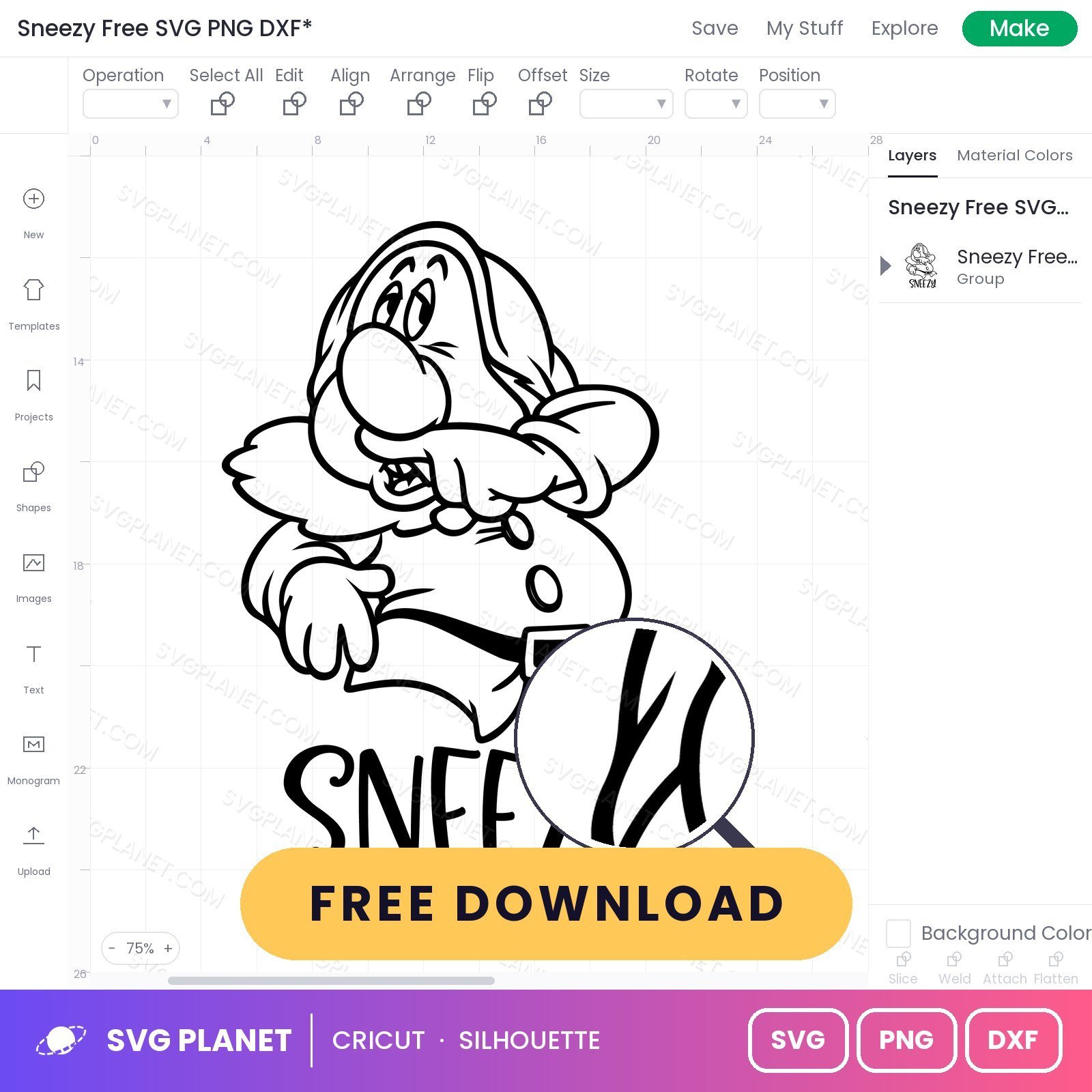 Sneezy Free SVG PNG DXF - Image 3