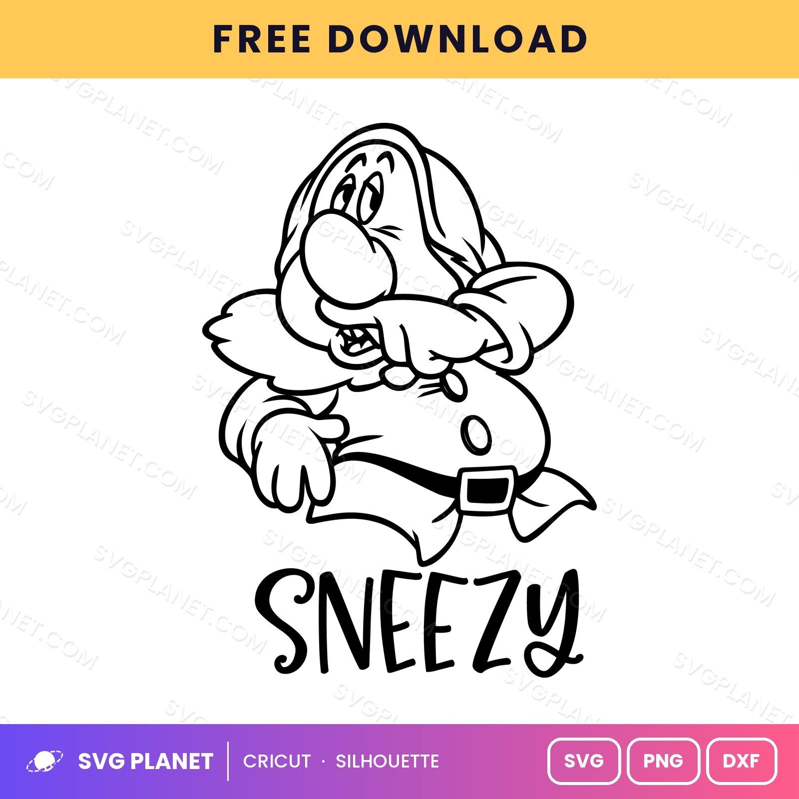 Sneezy Free SVG PNG DXF - Image 2