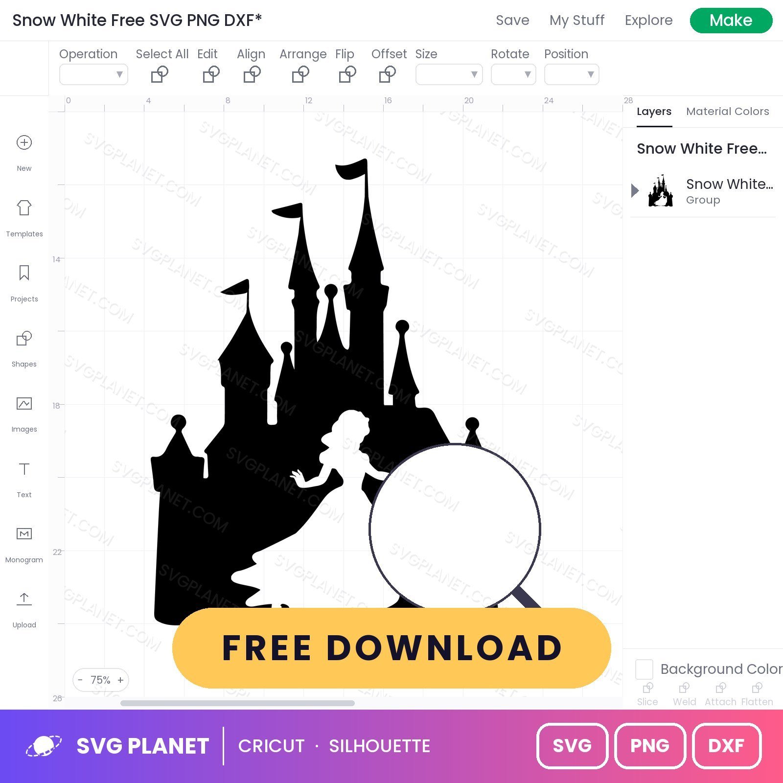 Snow White Free SVG PNG DXF - Image 3