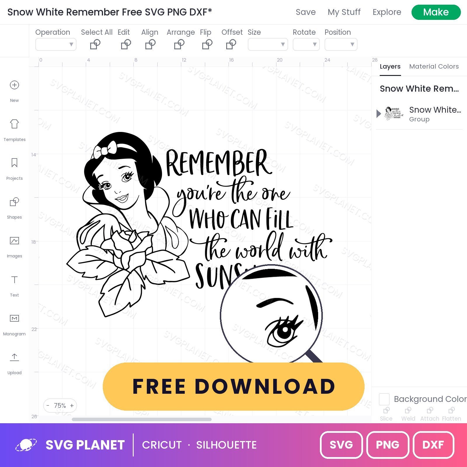 Snow White Remember Free SVG PNG DXF - Image 3