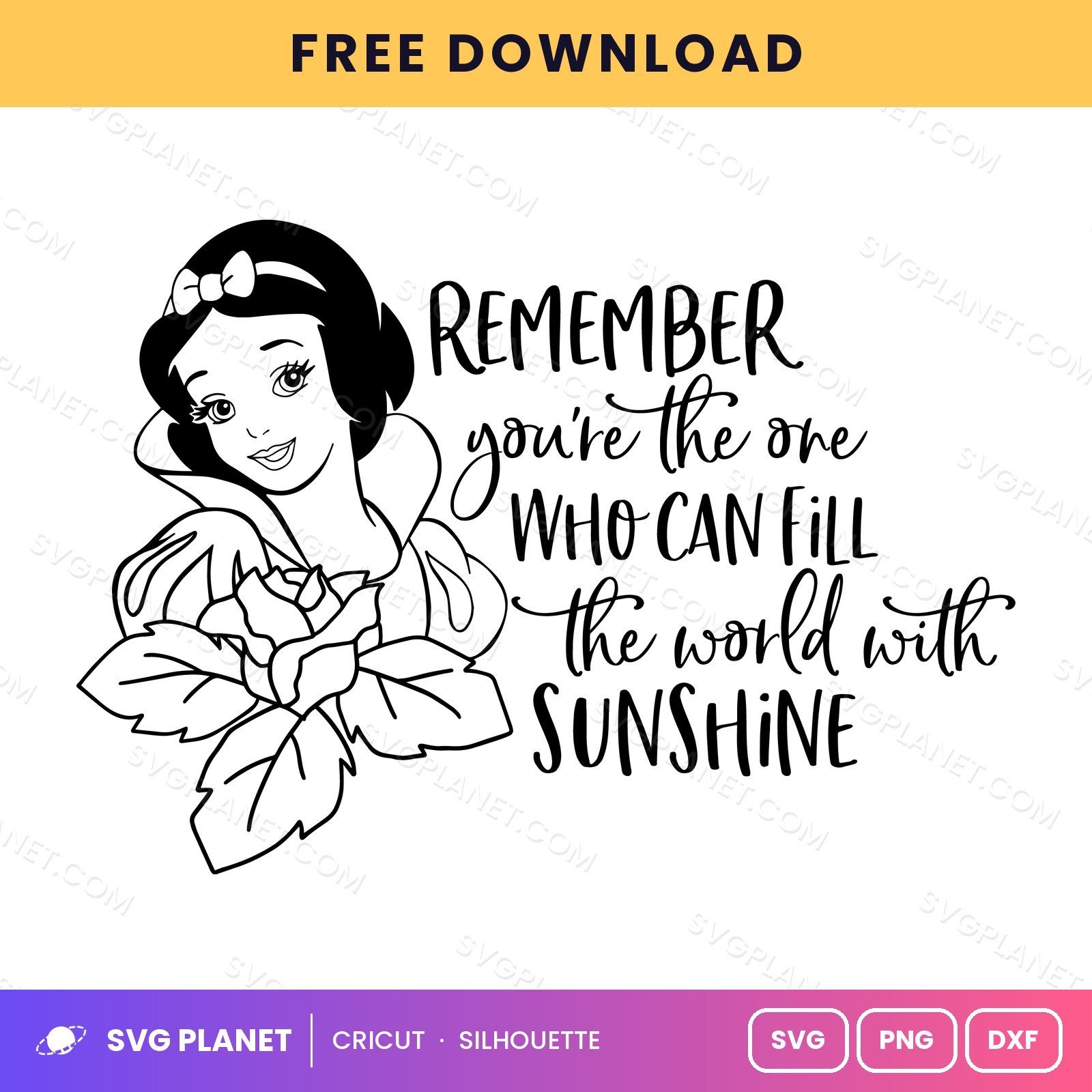 Snow White Remember Free SVG PNG DXF - Image 2