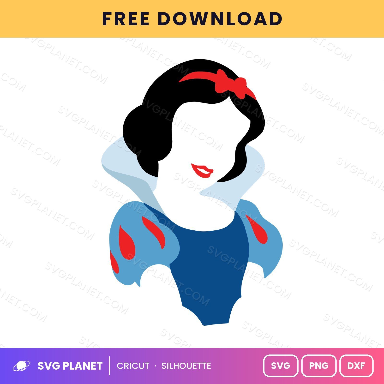 Snow White Silhouette Colour Free SVG PNG DXF - Image 2