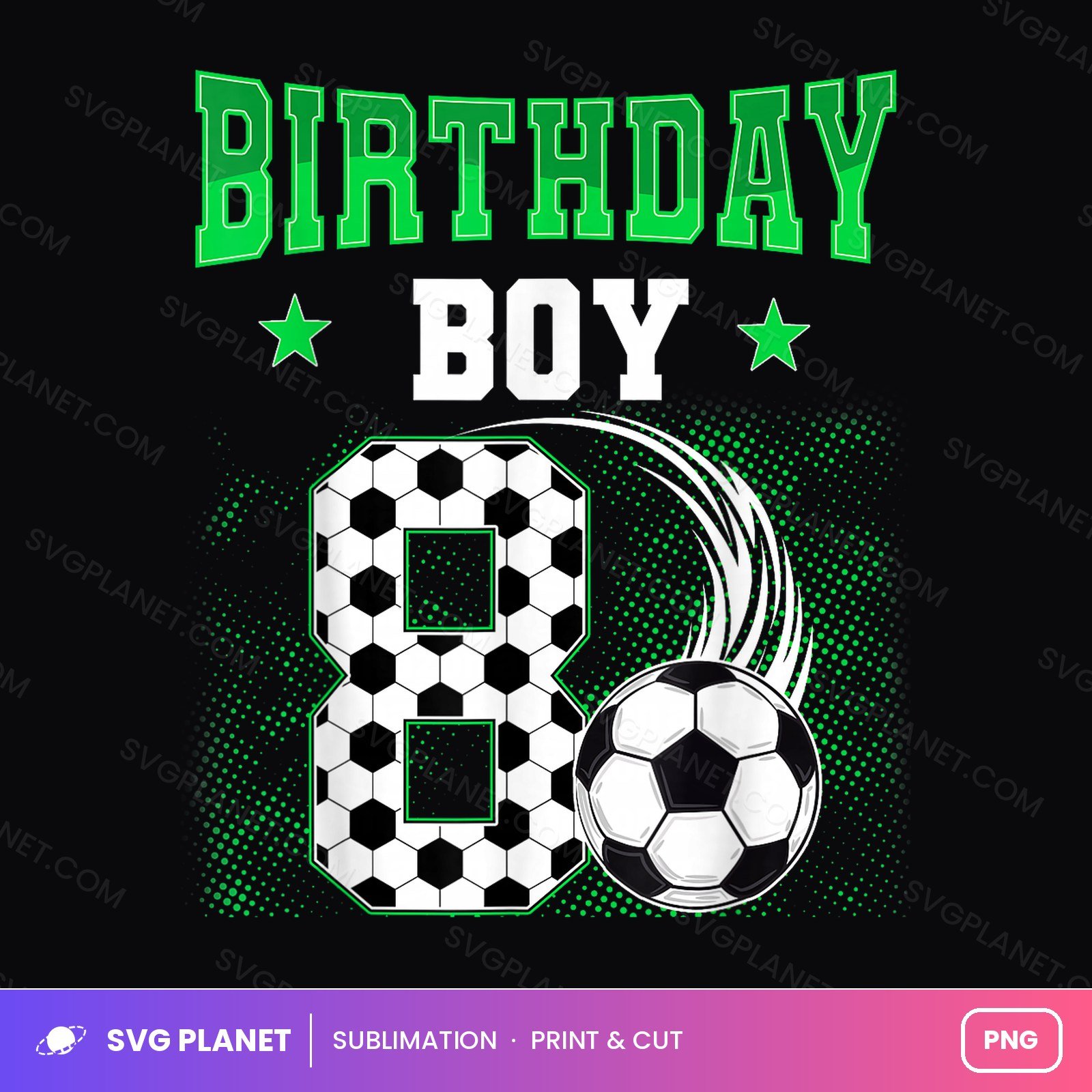 Soccer Birthday Boy 8 PNG