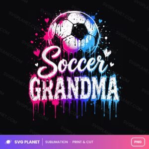 Soccer Grandma Watercolour PNG