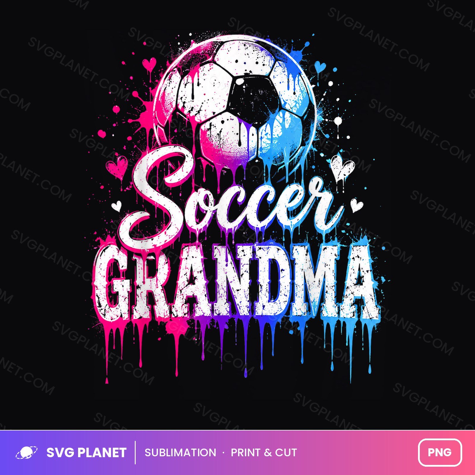 Soccer Grandma Watercolour PNG