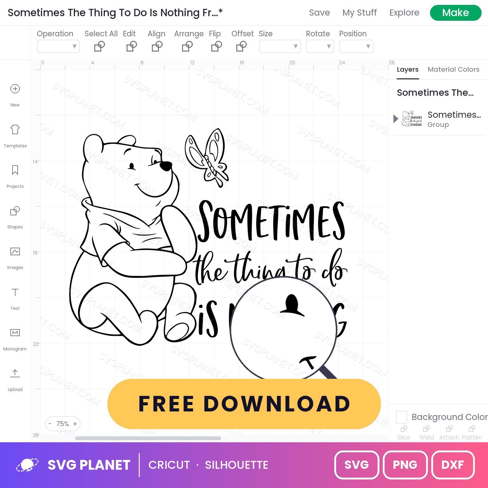 Sometimes The Thing To Do Is Nothing Free SVG PNG DXF - Image 3