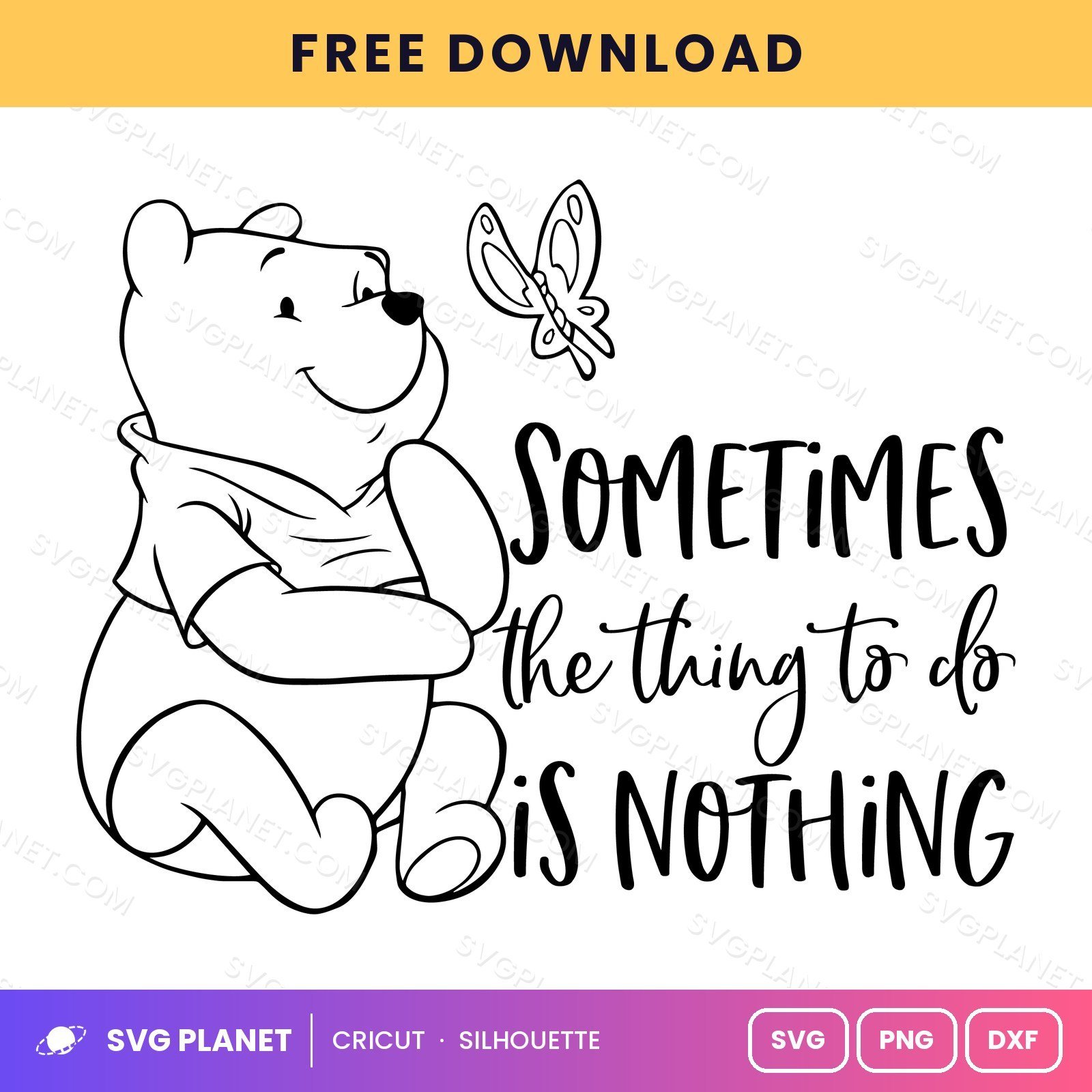Sometimes The Thing To Do Is Nothing Free SVG PNG DXF - Image 2