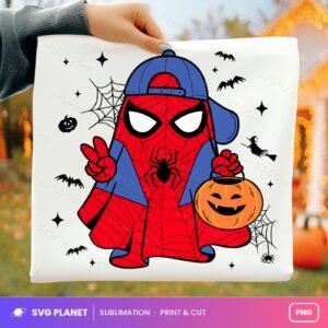 Spider Ghost With Backwards Cap And Pumpkin PNG
