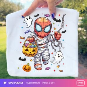 Spider Mummy Trick Or Treat Candy And Ghosts PNG