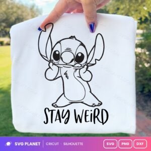 Stitch Stay Weird Free SVG PNG DXF