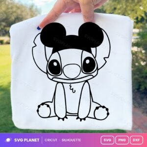 Stitch With Mouse Hat Free SVG PNG DXF