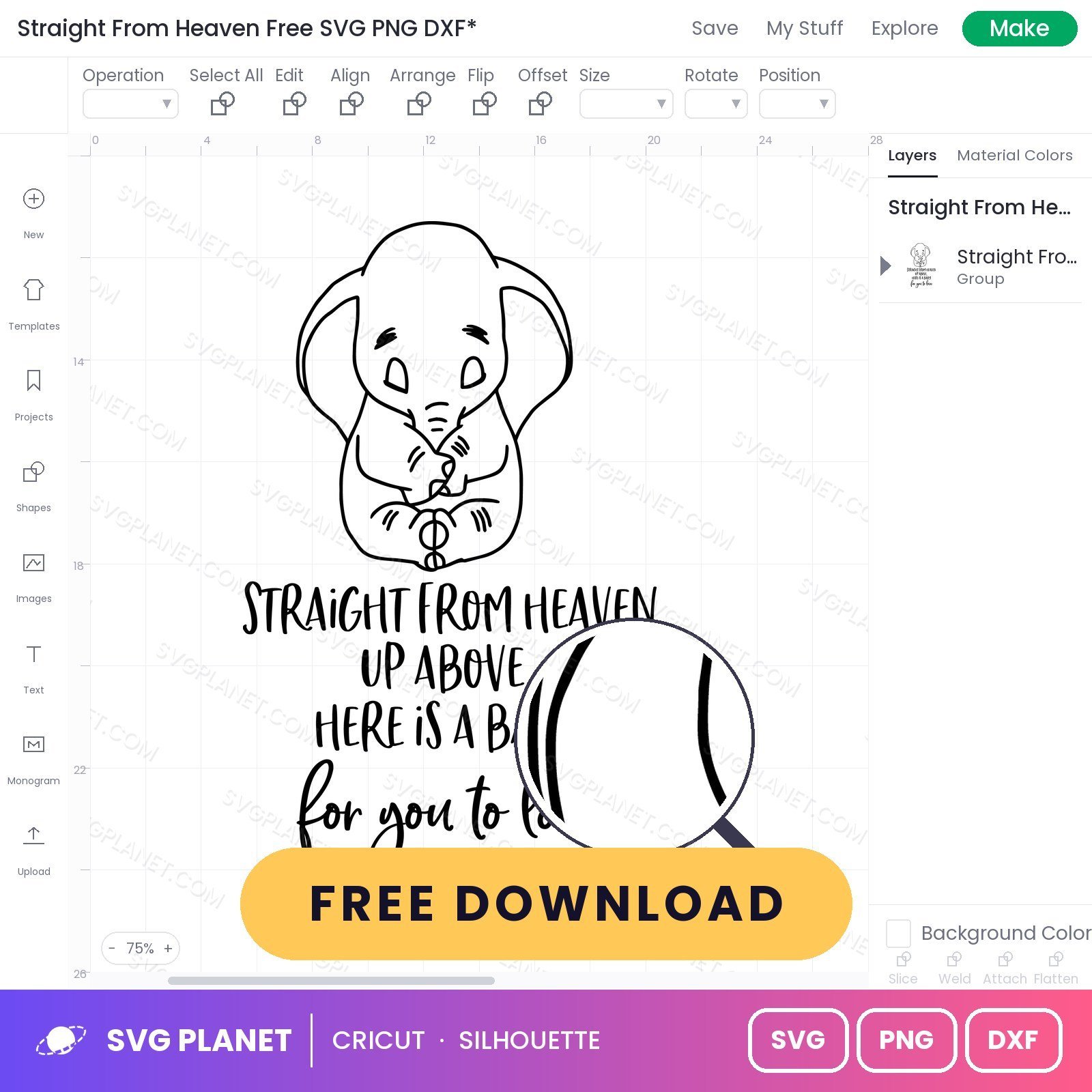 Straight From Heaven Free SVG PNG DXF - Image 3