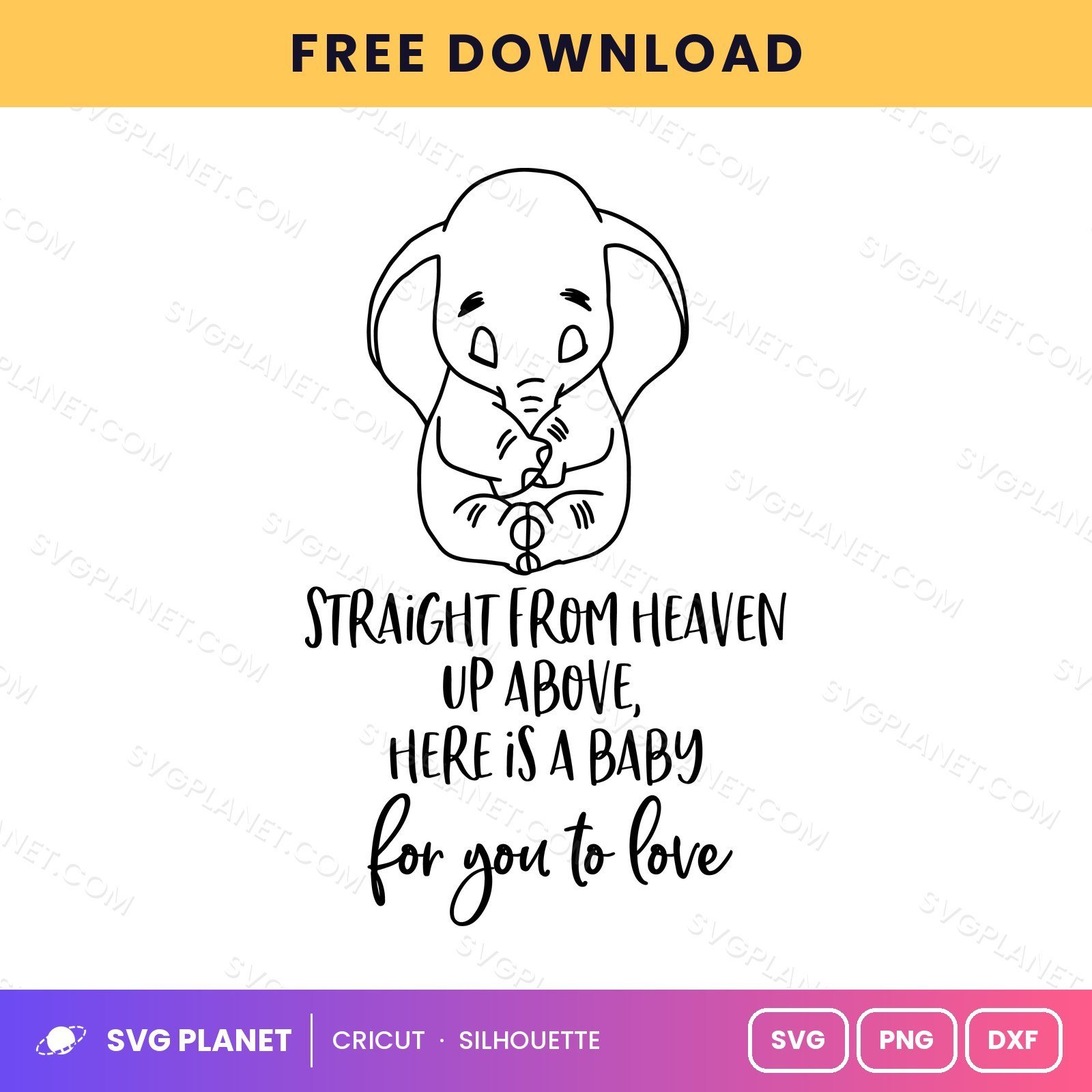 Straight From Heaven Free SVG PNG DXF - Image 2