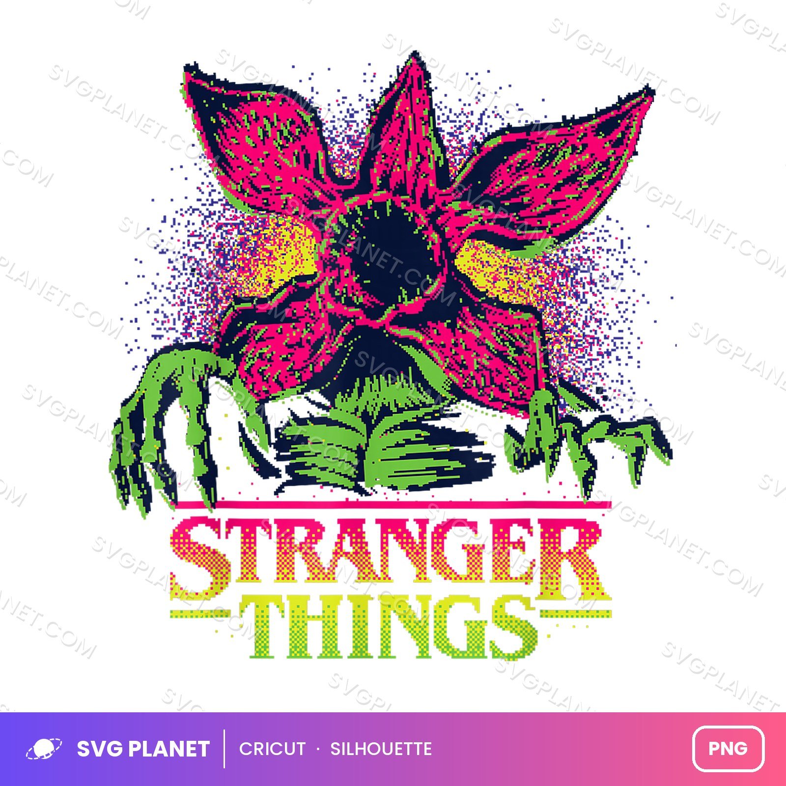 Stranger Things Demogorgon, Stranger Things Neon Artwork, Stranger Things Sublimation Other PNG